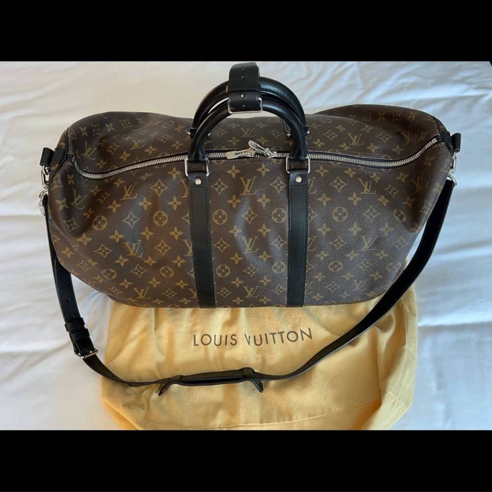 Louis Vuitton Monogram Macassar Keepall Bandoulière 55